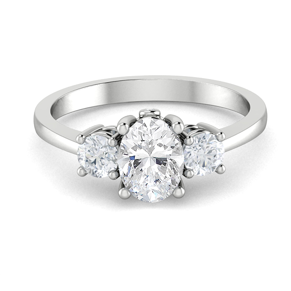 Brylee Oval Three Diamond Engagement Ring